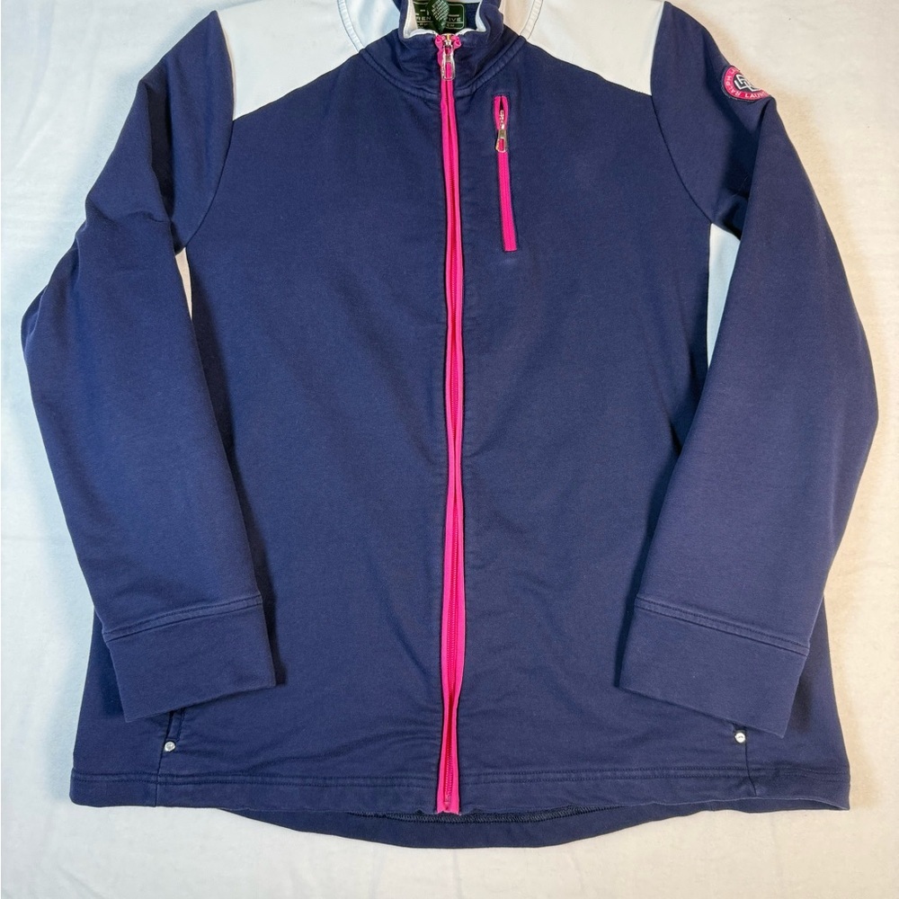 Lauren Ralph Lauren Activewear Blue, White and Pink Zip-up Jacket Size 1X - Picture 11 of 11
